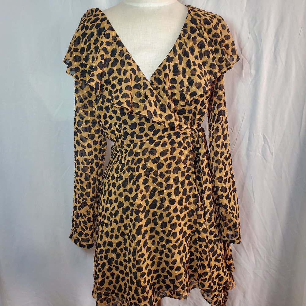 Free People Frenchie Animal Print Wrap Dress
